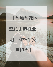 盐城盐都区盐渎街道徐亚明：守护平安勇担当